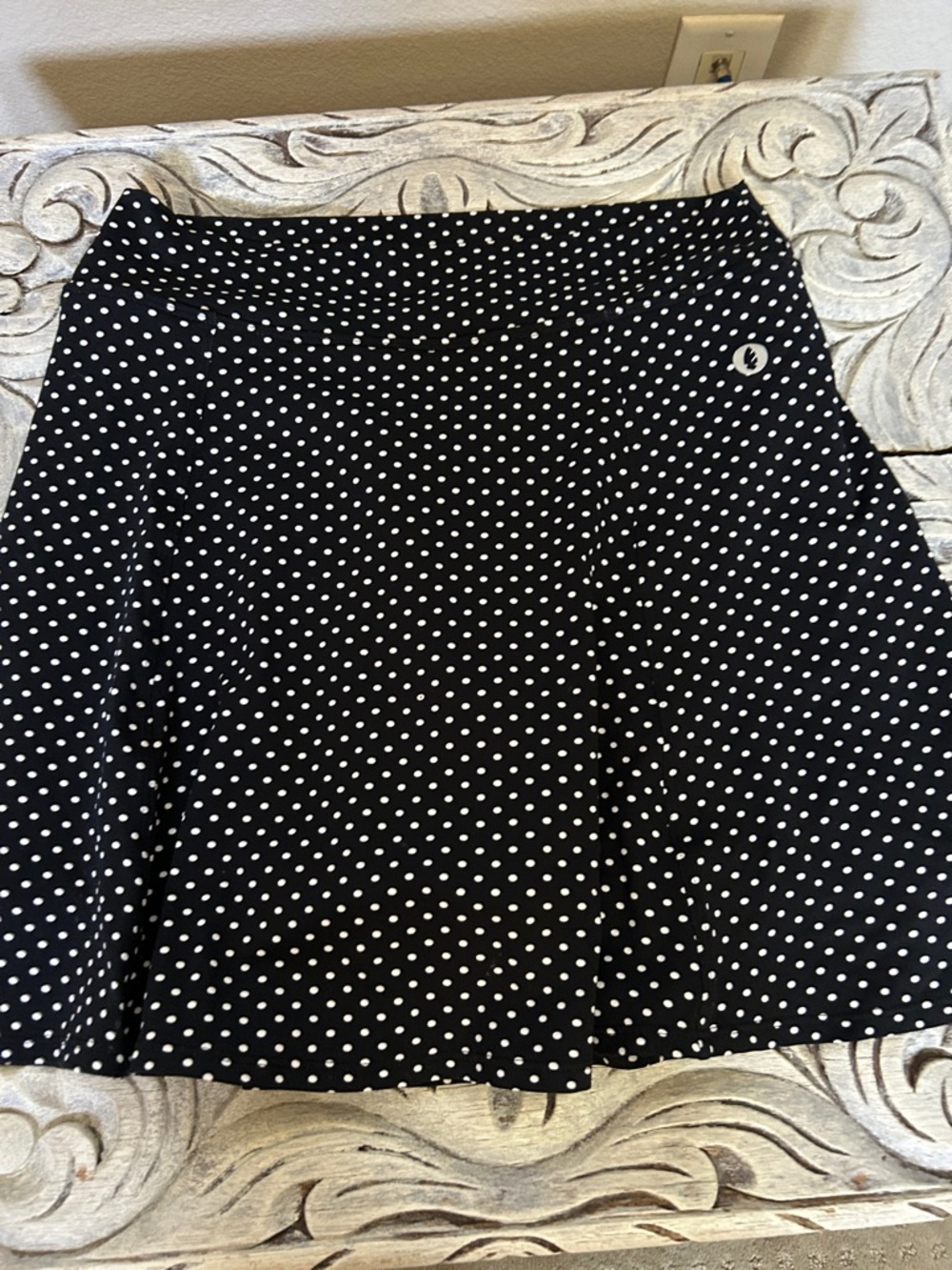 Black & White Polka Dot A-Line Skirt
